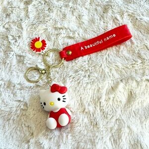 Sanrio Hello Kitty Red Keychain Bag Accessory Wristlet